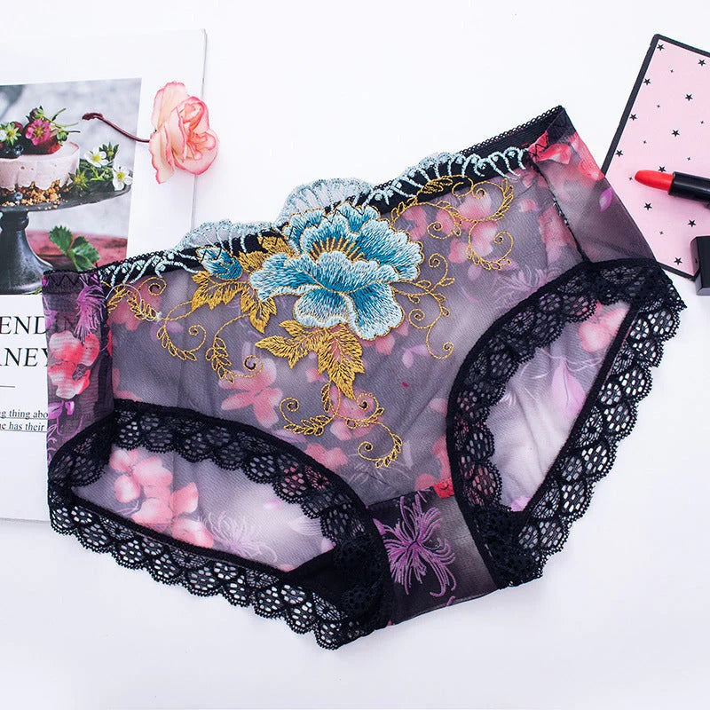 🌸Antibacterial cotton panties with lace embroidery | Pack of 4