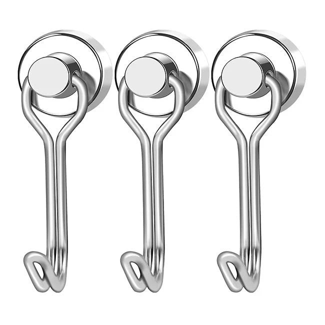 Heavy-Duty Magnetic Hooks (16mm / 20mm, Neodymium, Strong Pull) | Pack of 10 Pieces