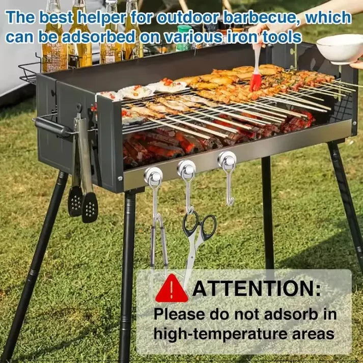 Heavy-Duty Magnetic Hooks (16mm / 20mm, Neodymium, Strong Pull) | Pack of 10 Pieces