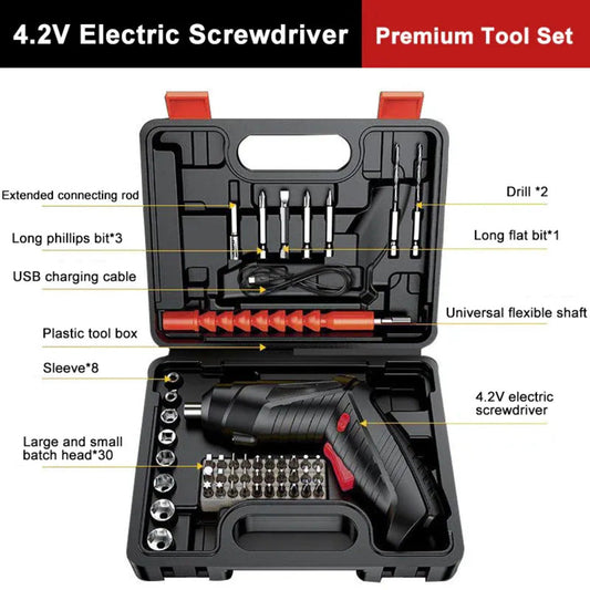 Metal Electric Screwdriver with 47 pcs Screwdriver Bit Set