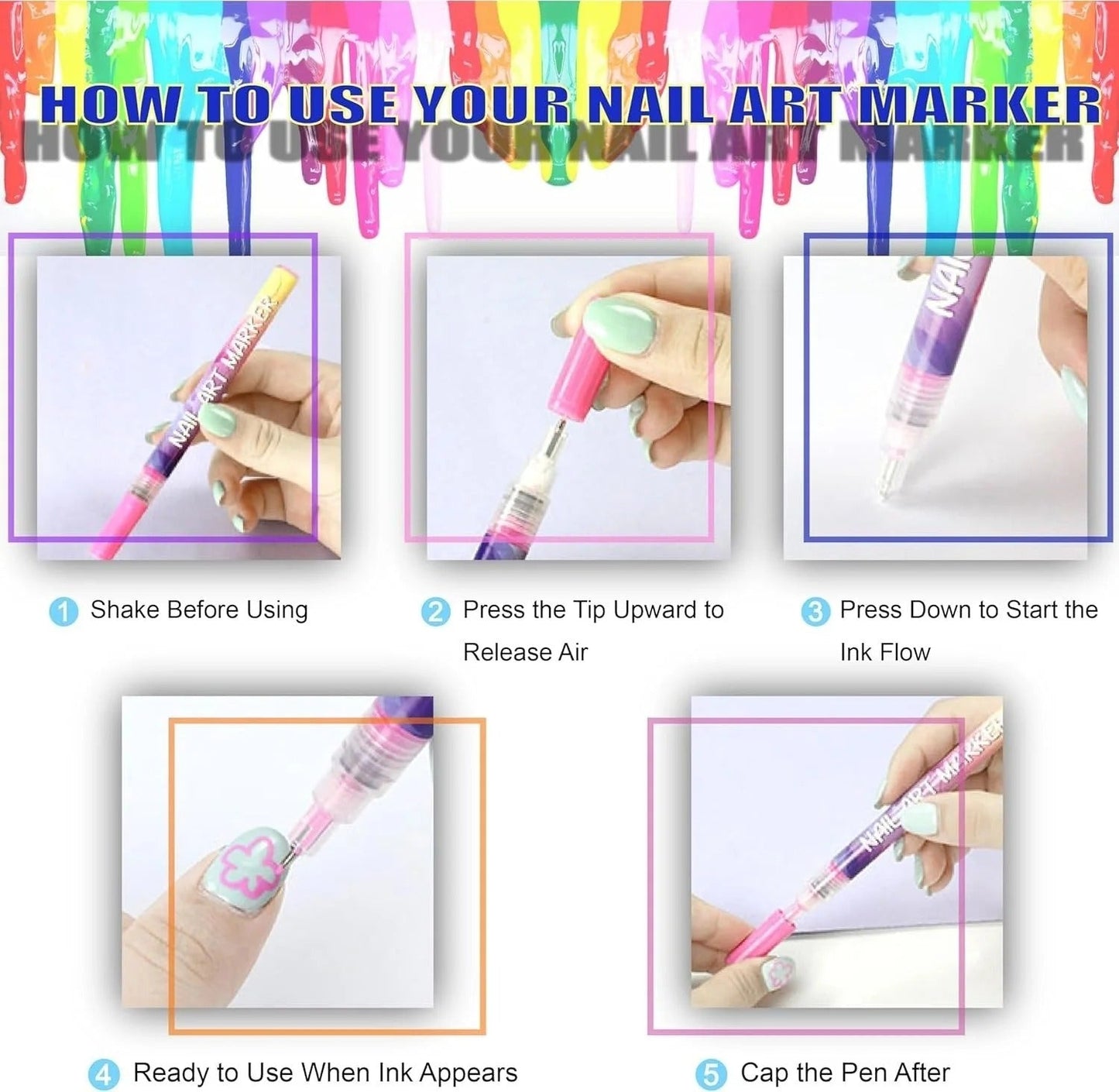 🎁HOT SALE 50% OFF⏳🎨12 Colors Nail Art Pens Set🔥