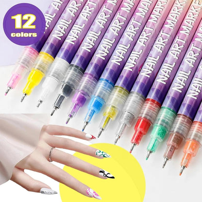🎁HOT SALE 50% OFF⏳🎨12 Colors Nail Art Pens Set🔥